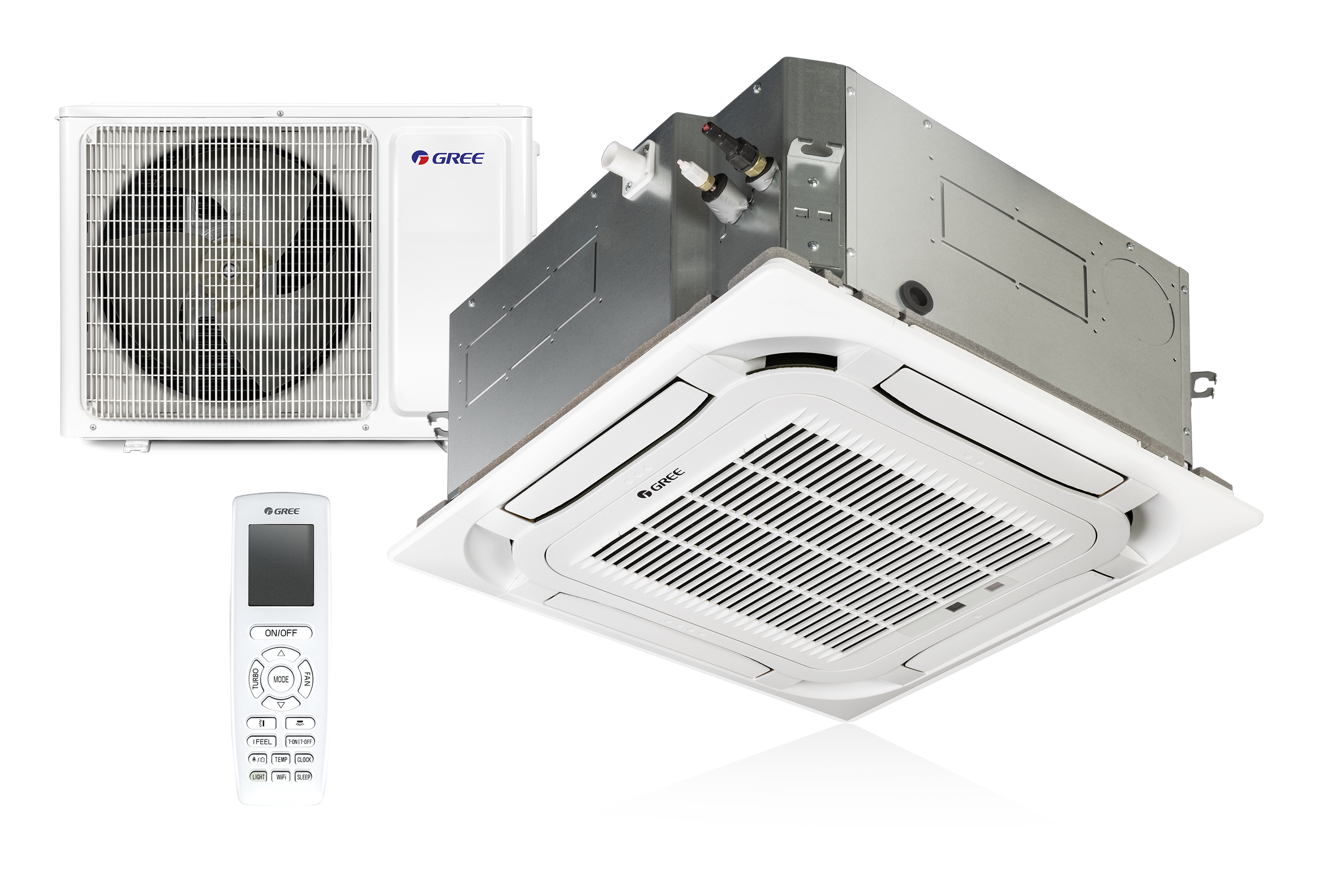 GREE GUD-035-TA/WAT | Deckenkassetten Klimaanlagen Set | 3,5 kW