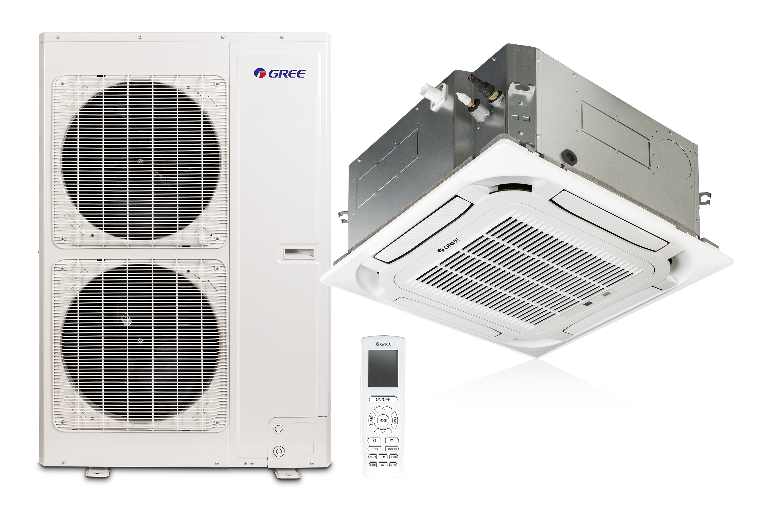GREE GUD-160-TA/WAX | Deckenkassetten Klimaanlagen Set | 15,5 kW