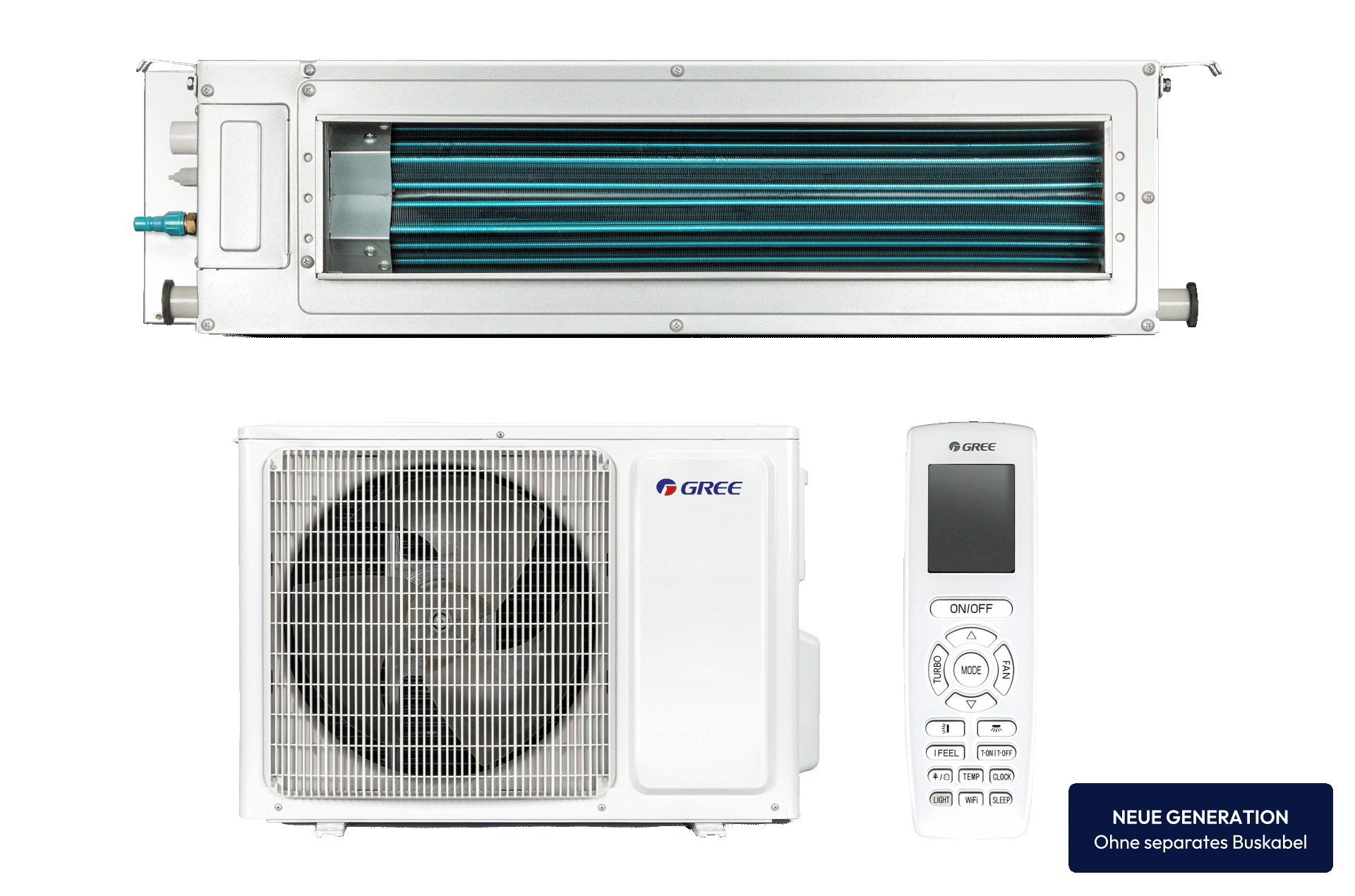 GREE GUD035-PS1/WS | Klimaanlagen Set mit Kanalanschluss | 3,5 kW